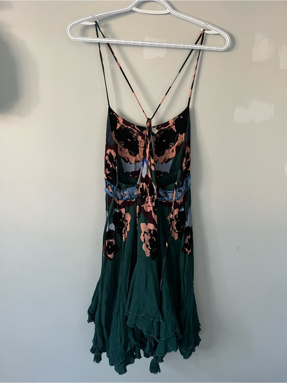 Free People “intimately” Teal Floral sweet lucy slip Mini Dress - Picture 10 of 12